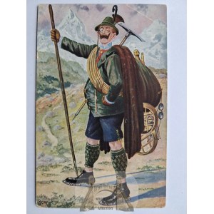 The Karkonosze Mountains, Riesengebirge, tourist, humor, published by Leipelt, ca. 1914