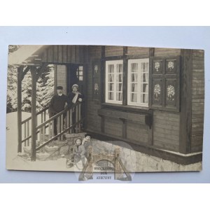 Karpacz, Krummhubel, Hütte, private Postkarte, Foto: Kleeberg, ca. 1923