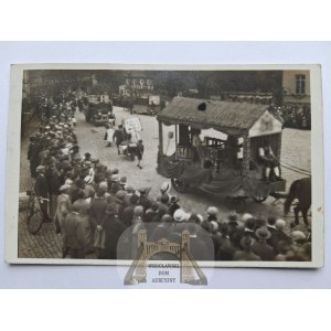 Bogatynia, Reichenau, parade, private postcard, 1933
