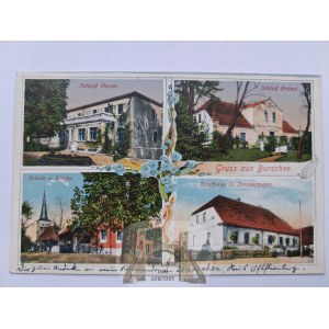 Borszyn near Świebodzin, palace, school, store, 1916