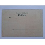 Kórnik k. Poznań, litografia, 4 widoki, hotel, ratusz, kościół, zamek ok. 1900