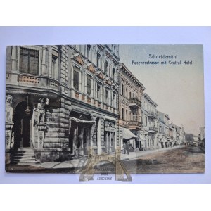 Piła, Schneidemuhl, Posenerstrasse, Hotel 1910