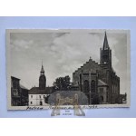 Jastrowie, Jastrow, the town hall, and the Evangelical church, ca. 1940