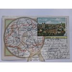 Leszno, Lissa, panorama, map, lithograph, ca. 1900