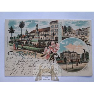 Rawicz, Rawitsch, lithograph, 3 views, synagogue, 1899