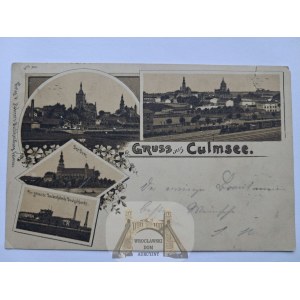 Chełmża, Culmsee, lithograph, 4 views, 1900