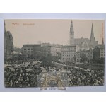 Szczecin, Stettin, Town Hall Square, market, ca. 1900
