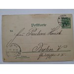 Szczecin, Stettin, lithograph, Prussian coat of arms, 1900