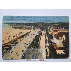 Świnoujście, Swinemünde, Panorama, Promenade, um 1914