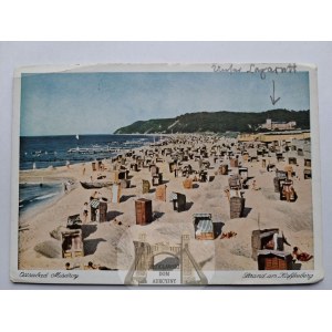 Międzyzdroje, Misdory, plaża, kosze, oryginalne kolory, 1944