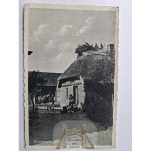 Pogorzelica near Rewal, cottage, stork's nest, ca. 1935