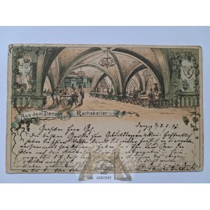 Gdańsk, Danzig, Ratskeller Restaurant, Vorlaufer, ca. 1890, issued in 1897