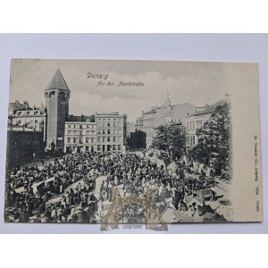 Danzica, Danzig, Markthalle, mercato, folla, intorno al 1900