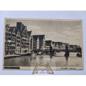 Gdańsk, Danzig, spichlerze, przedruk ok. 1945