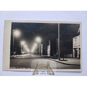 Gdynia, 10 Lutego Street, at night, ca. 1935