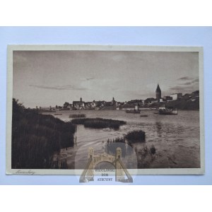 Malbork, Marienburg, vue sur le Nogat, panorama datant d'environ 1930