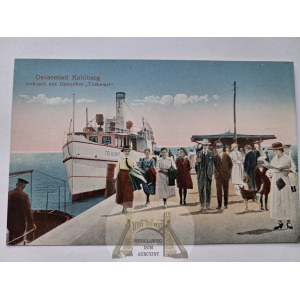 Krynica, Kahlberg, steamboat pier, the Tolkemnit, ca. 1915