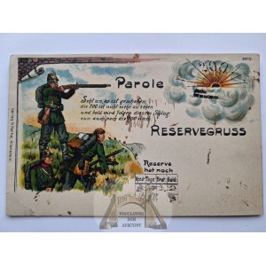 Olsztyn, Allenstein, military postcard, 200 days until reserve duty, ca. 1900
