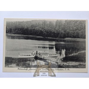 Piławki near Ostróda, Osterode, a boat dock, ca. 1935