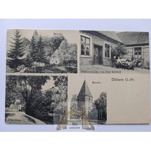 Dąbkowo near Ostróda, Osterode, church, bridge, bridge from 1911