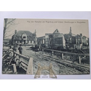 Kruglanki near Giżycko, bridge, damage, ca. 1915