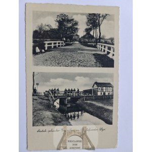 Biskupiec near Nowe Miasto Lubawskie, bridge, border, ca. 1935