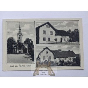 Boguchwały near Morąg, church, restaurant, ca. 1935
