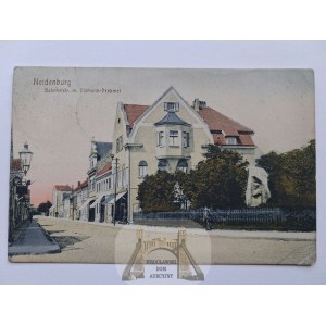 Nidzica, Neidenburg, Bahnhofstrasse, znaczki plebiscytowe ok. 1920