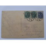 Nidzica, Neidenburg, Bahnhofstrasse, znaczki plebiscytowe ok. 1920