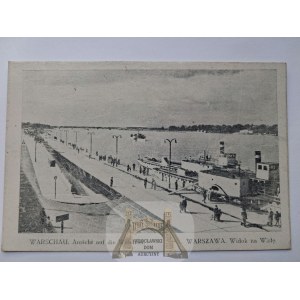 Warszawa, widok na Wisłę, statek ok. 1940