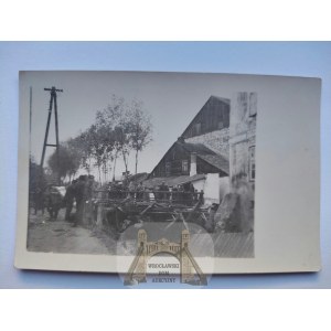 Kazimierz Dolny, powódź, zniszczony most, ludzie ok. 1935