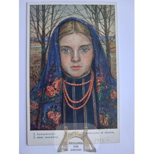 Sieradz, folk types, ethnography, painting, Lewandowski 1912