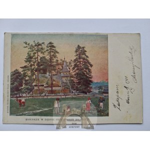 The Pieniny Mountains, a wooden church in Dębno, ca. 1900