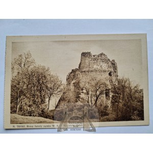 Litwa, Troki, Trakai, zamek, ruiny baszty, ok. 1935