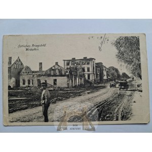 Lithuania, Wierzbołów, Wirballen, Virbalis, street, burned-down houses, 1916