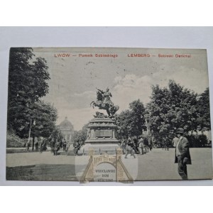 Ukraine, Lviv, the Sobieski Monument, ca. 1908