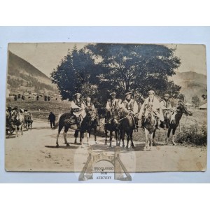 Ukraine, Hutsul, Hutsuls on horseback, photo by Senkowski, ca. 1930