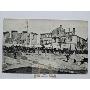 Ukraine, Ternopil, a burned-out market, 1917