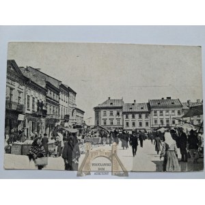 Ukrajina, Ternopil, náměstí, tržiště, 1914