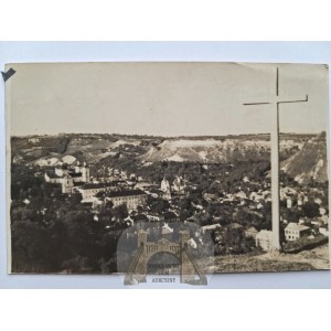 Ukraine, Kremenets, panorama, cross, photograph, ca. 1930