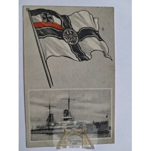 German warship, SMS Kaiser, Marine Schiffspost postmark, ca. 1916