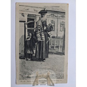 Judaika, galicijský Žid, v pozadí synagoga, 1917
