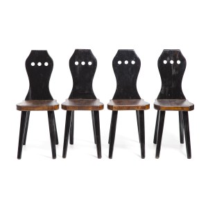 Inconnu, ensemble de quatre tabourets, vers 1960