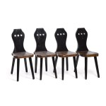 Inconnu, ensemble de quatre tabourets, vers 1960