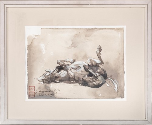 Jerzy Duda-Gracz, Scena z tarzającym się koniem, 1999