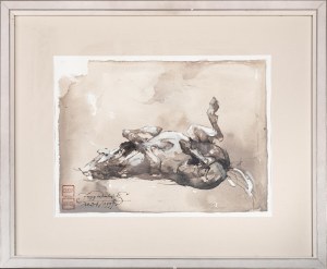 Jerzy Duda-Gracz, Scena z tarzającym się koniem, 1999