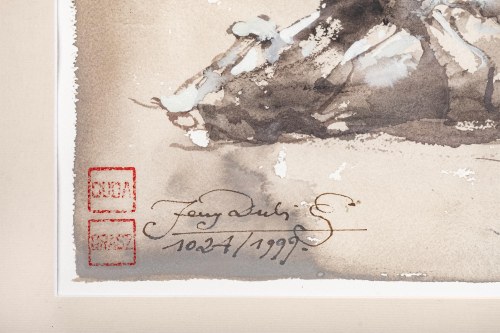 Jerzy Duda-Gracz, Scena z tarzającym się koniem, 1999