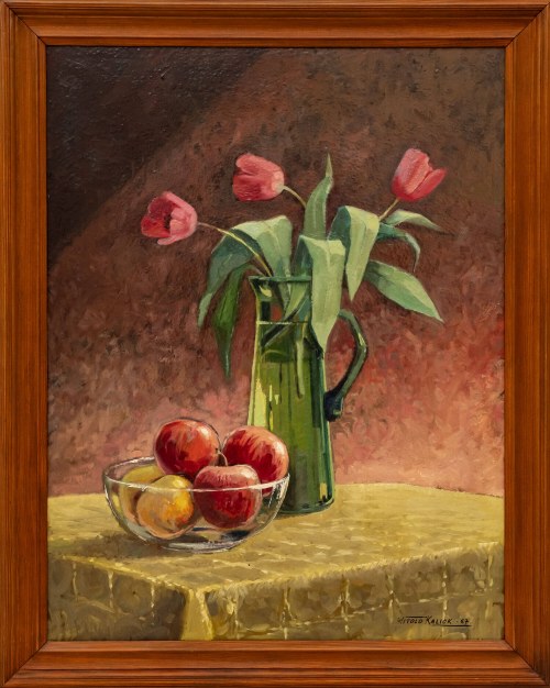 Witold Kalicki, Martwa natura z tulipanami i jabłkami, 1967