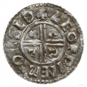 denar typu crux, 991-997, mennica Maldon, mincerz Leofw...