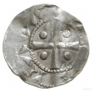 denar 1002-1024, Deventer; Aw: Dłoń opatrzności, po bok...